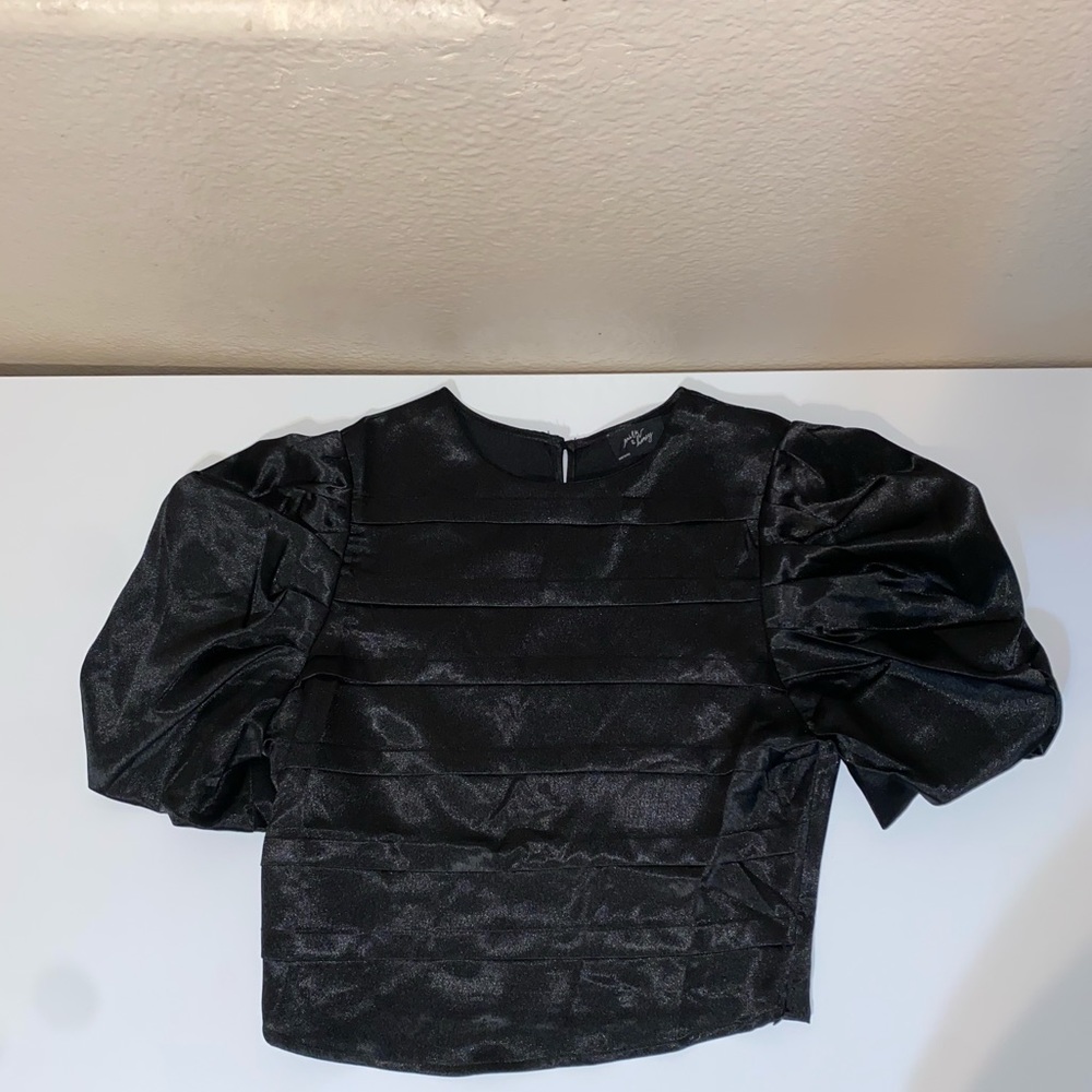 Silk top with detailed sleeves